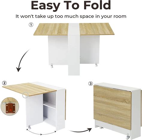 Afuhokles Folding Dining Table 2 Storage Rack, Drop India | Ubuy