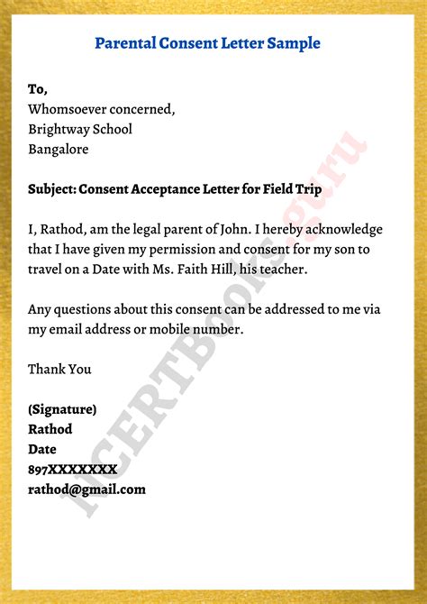 How Do You Write A Parental Consent Letter - Design Talk