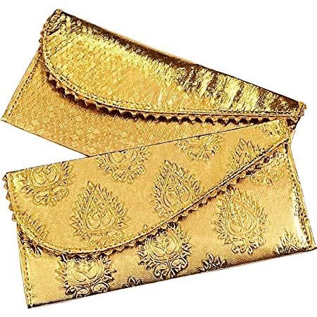 Vanya Creations Paper 3 Fold Taj Metallic Finish Shagun Envelopes for ...
