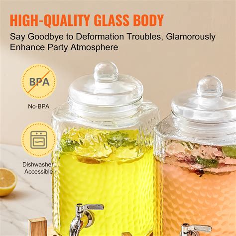 VEVOR Beverage Dispenser, 1.5 Gallon Drink Dispensers for Parties,2PC ...
