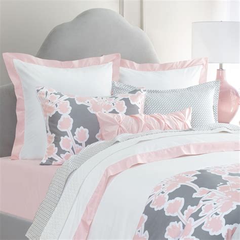 Pink and White Bedding | The Linden Pink Bedding | Pink and grey ...