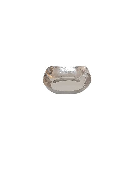 Hammered Square Shape Serving Deep Plate, 4", 150 ML, Stainless Steel ...