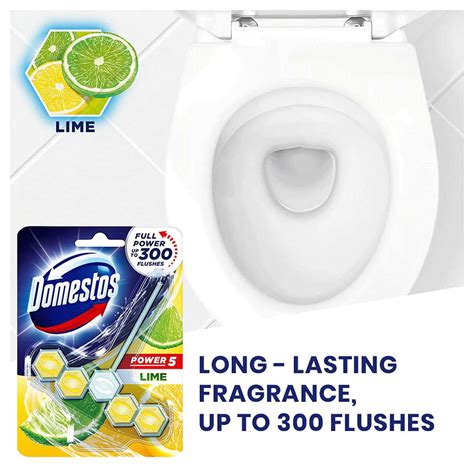 Buy DOMESTOS POWER 5 TOILET RIM BLOCK LIME LIMESCALE REMOVAL WITH LONG ...