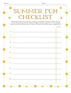 Summer Fun Checklist 的图像结果
