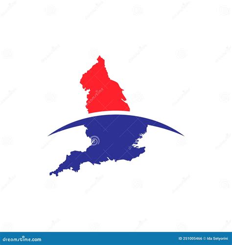 English Country Map Logo Illustration Design Stock Vector ...
