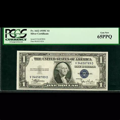 $1 1935-C blue seal. Small Silver Certificates 1612 - Executive Currency