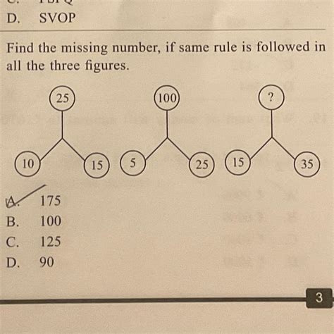 Find the missing number, if the same rule is followed in all three ...