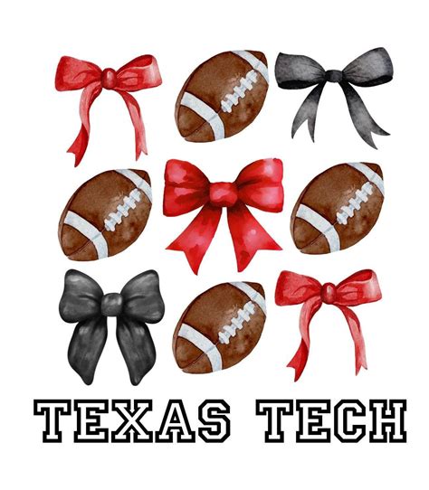 Texas Tech Football Bows PNG: Coquette Sublimation File (Digital File ...