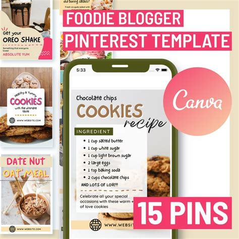Foodie Blogger Pinterest Templates Graphic by SnapyBiz · Creative ...