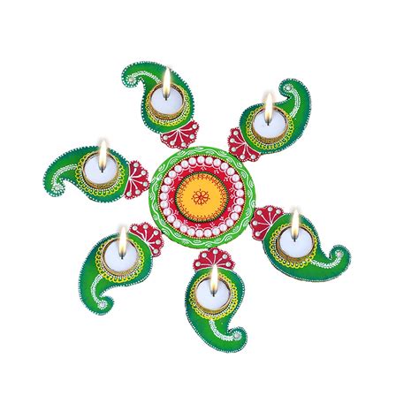 Decorative Wooden Rangoli With Tea Light Candles | Up To 50% Discount