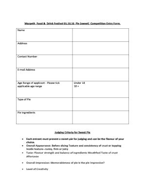 Competition Entry Form | pdfFiller