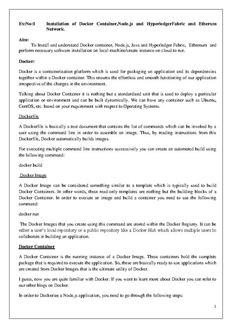 Crypto Lab Manual (CS101): Docker & Hyperledger Fabric Setup - Studocu