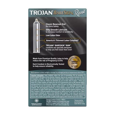 Trojan Bare Skin Raw Latex Condoms - Shop Condoms & contraception at H-E-B