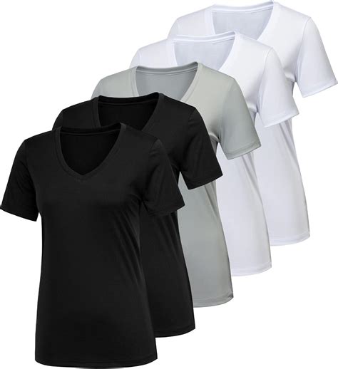 CE' CERDR 5 Pack Women Workout Shirts Moisture Wicking Quick Dry Gym ...