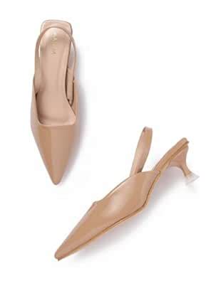 Buy AXIUM Women's Beige Heel Pumps, 2inch (BLY223) at Amazon.in