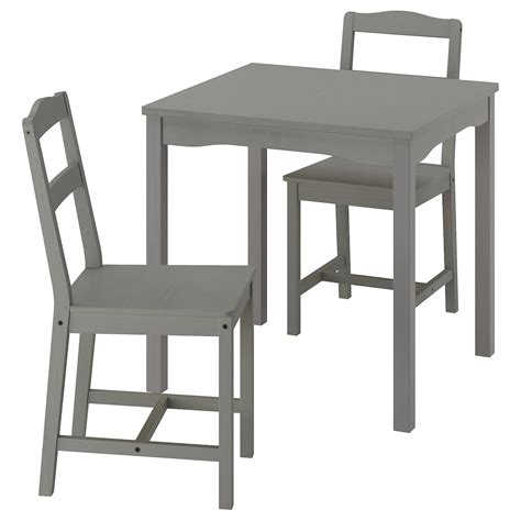 HAUGA / HAUGA table and 2 chairs, grey/grey, 74x74 cm (291/8x291/8") - IKEA