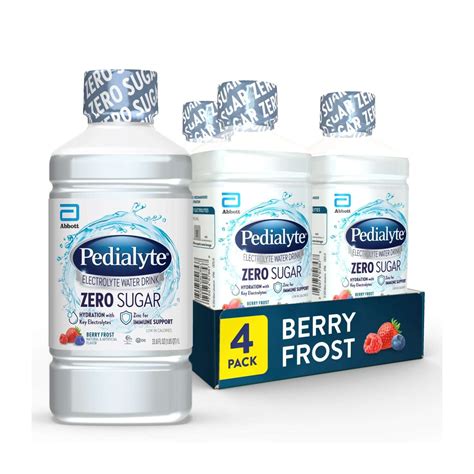 Pedialyte Zero Sugar Electrolyte Water for Adults, Berry Frost Flavor ...