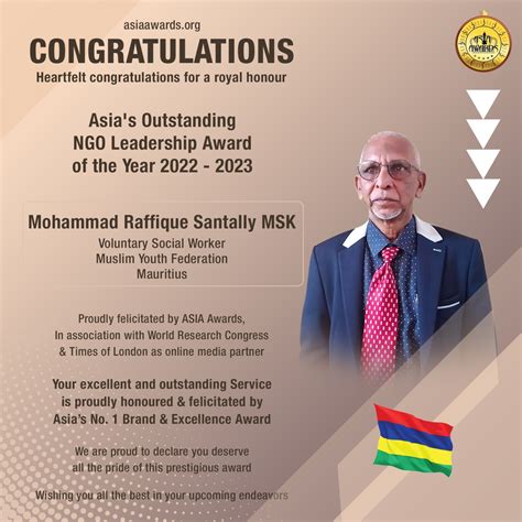 Mohammad Raffique Santally MSK Has bagged Asia's Outstanding NGO ...