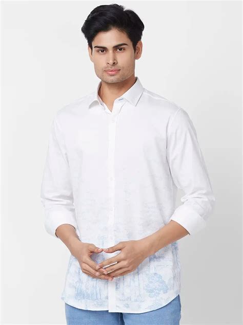 Raymond Regular Fit Printed Medium Blue Shirt – MyRaymond