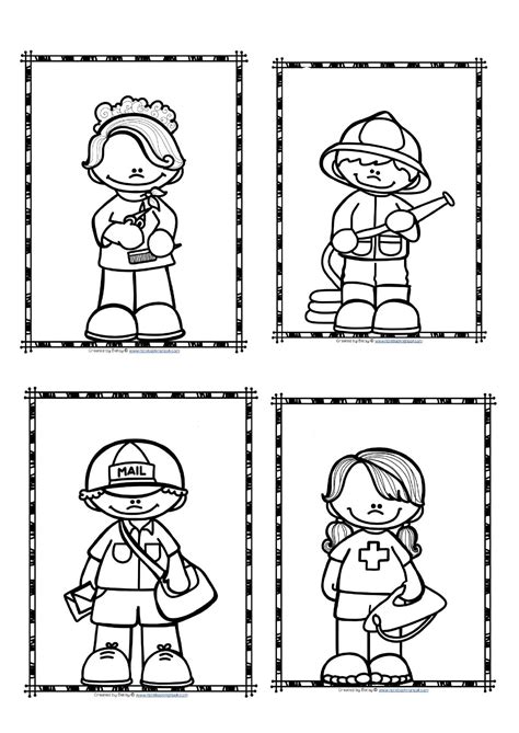 Free printable community helpers coloring pages – Artofit