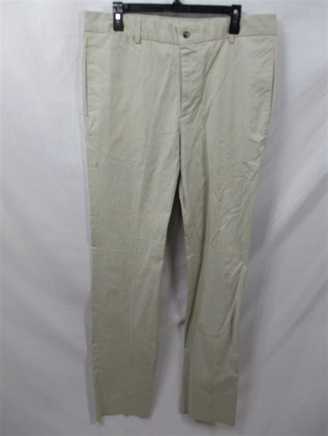 Charleston Mens Pants 36X36 Brown Flat Front Khaki Straight Leg Long ...