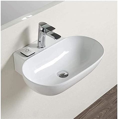 JAQUAR Continental Series Wall Hung WASH Basin (White) with Faucet Hole ...