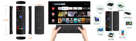 Microware mx3 air Remote Control, 2.4g Mini Wireless Keyboard Mouse ...