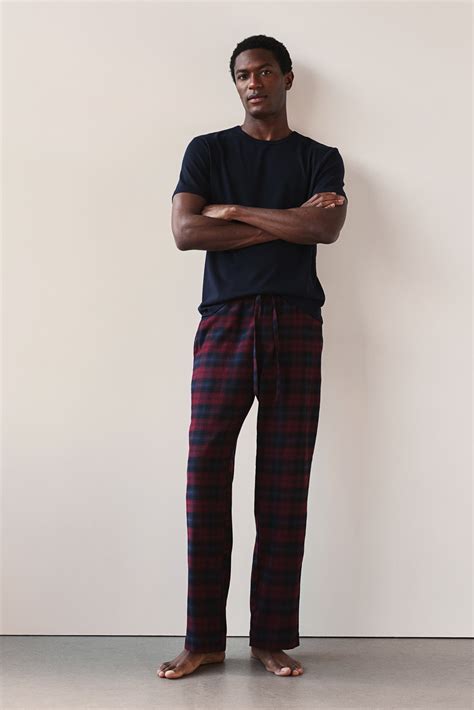 Flannel Pajama Pants - Red/blue plaid - Men | H&M US