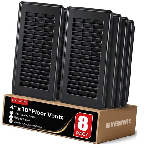 Fuliko 4x10 Floor Register, Plastic Floor Vent Covers 8 Pack, for Floor ...