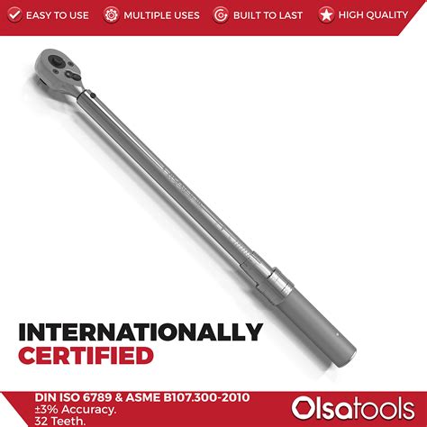 Olsa Tools Click Torque Wrench, 1/2-Inch Drive (20-150 ft-lb Torque ...