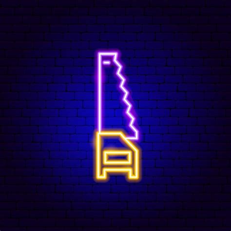 Saw neon sign. vector illustration of garden tool promotion. | Premium ...