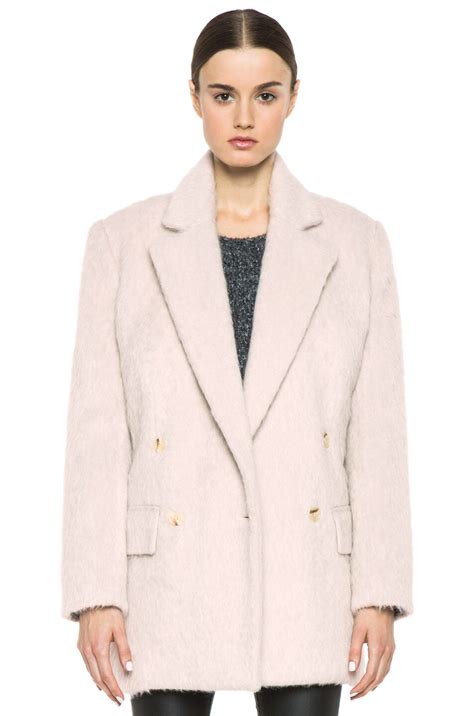 BLK DNM Double Breasted Wool-Blend Coat in Dusty Pink | FWRD
