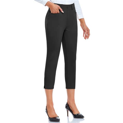 RIMLESS 7 Women's Capri Dress Pants Business Casual Stretch Crop Pants ...