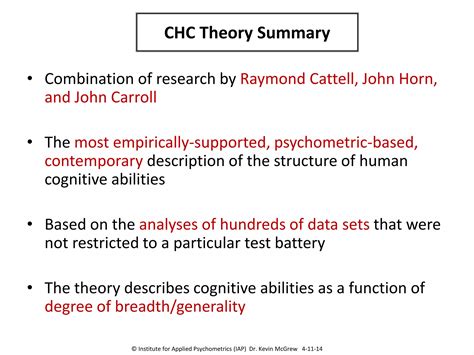 CHC theory 101: From general intelligence (g) to CHC theory | PPTX