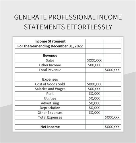 Free Income Statement Maker Templates For Google Sheets And Microsoft ...