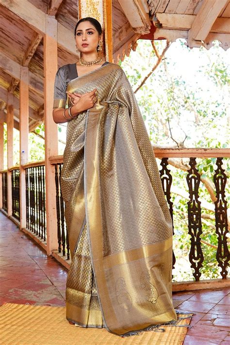 Buy Grey/Ash Colour Sarees Online | Karagiri