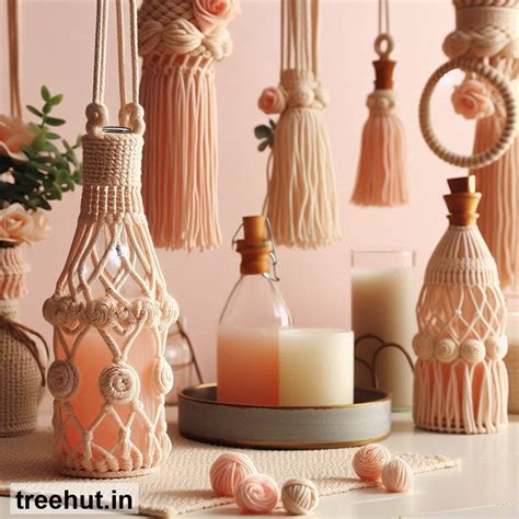 Macramé Bottle holders patterns and how to make them, Macramé Ideas