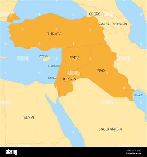 Lebanon Middle East Map Map Of Middle East Lebanon Stock Illustration