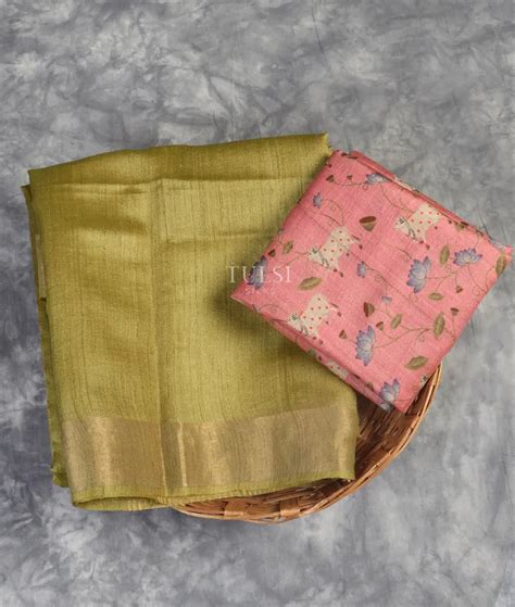 Buy Green Woven Tussar Saree T541279
