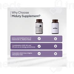Miduty Methyl B 12 Folate Chewable 100 - Uses, Side Effects, Dosage ...