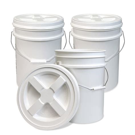 Amazon.com: 5 Gallon White Bucket with White Gamma Seal Screw on ...