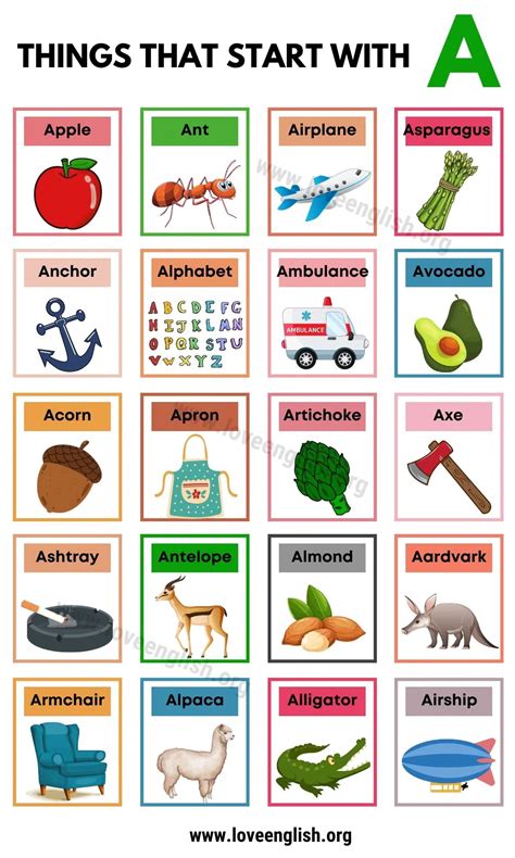 The A-Z of English: Discover 50 Things That Start With A