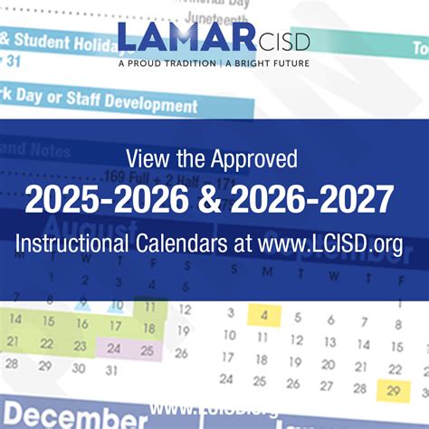 Lamar Lcisd 2025 2026 Calendar