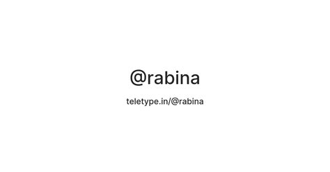 @rabina — Teletype