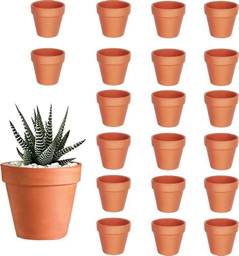 HDKAJL 20Pcs Small Terracotta Plant Pots, 3.5cm Mini Flower Pots,Small ...