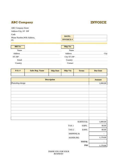 Purchase Receipt - Template Spark...: Premium Template - Template Spark