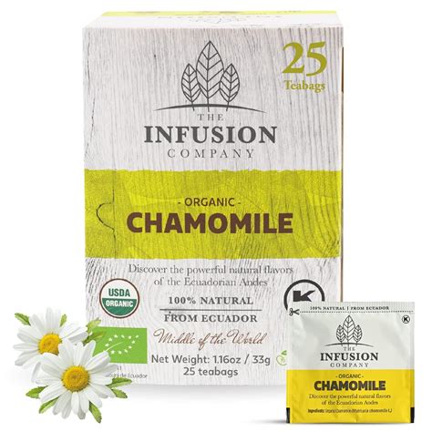 Amazon.com : THE INFUSION COMPANY Organic Chamomile Tea - 25 Bags ...