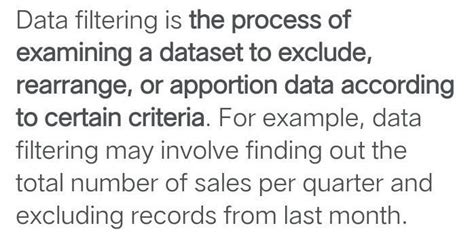what do you understand by filtering data - Brainly.in