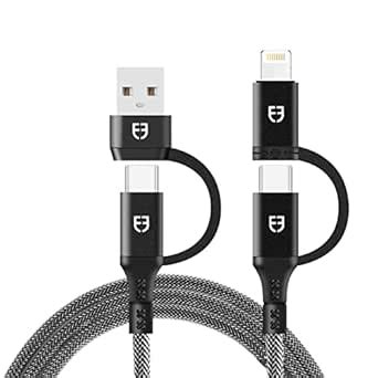 Fuel.co Quad 4 in 1 Cable 65W PD Type c to Lightning Cable-USB-C to ...