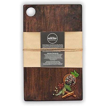 Buy Wood Chop Anti-Bacterial Single Solid Block Acacia Wood Wooden ...